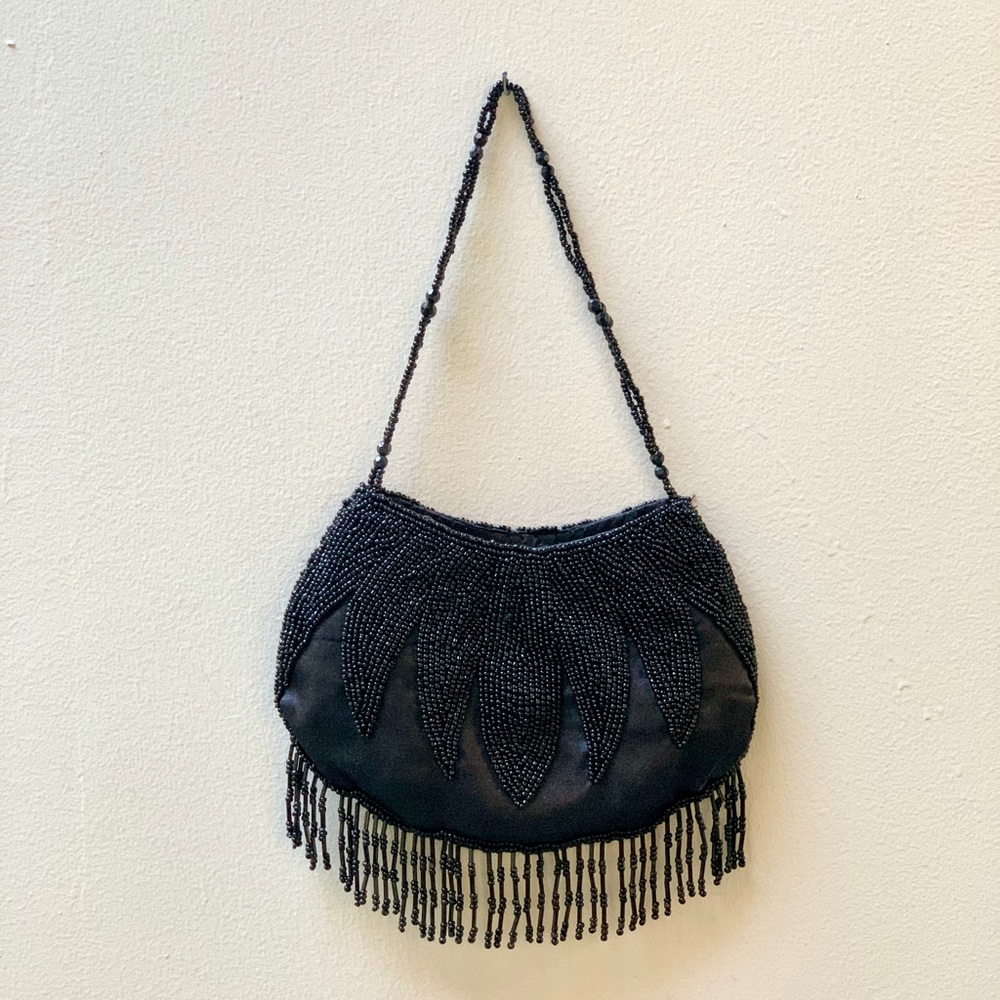 Vintage Black Beaded Purse